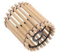 KOMBIUDA Handmade Small Bamboo Lamp Shade for Ceiling Lights Tea Decor with Intricate Woven Cage Design Soft Warm Lighting Unique Artisan Craftsmanship Compact