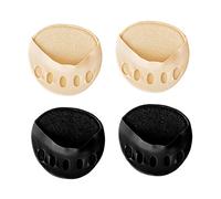 KOMBIUDA High Heel Cushion Toeless Half Socks for Women Comfortable Breathable Foot Pads Invisible Slip Liner Skin Tone Black Soft Support for Sandals and Heels