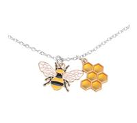 KOMBIUDA Honeycomb Bee Pendant Necklace for Women Cute Boho Charm Jewelry Lightweight Everyday Wear Gift for Birthdays and Special Occasions