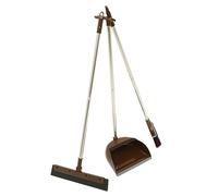 KOMBIUDA Household Plastic Effort Saves and Material Metal for Time Broom Long Handle Dustpan Cleaning Bundle Does Not Damage Wood and Cement Floors