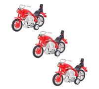 KOMBIUDA Inertia Motorcycle Pull-back Vehicle Toy for Children Educational Mini Plastic Motorbike Set of 3 Random Colors Suitable for Playtime and Outdoor Activities