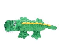 KOMBIUDA Interactive Plush Dog Chew for Puppies Durable Teething Plaything with Sound Cartoon Crocodile Shape for Teeth Cleaning and Training Safe Soft Material for Pets