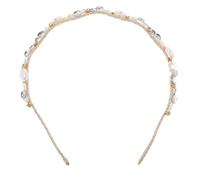 KOMBIUDA Irregular Crystal Pearl Headband Sparkle Hair Accessory for Women Non-slip Stylish Statement Fashion Hairband