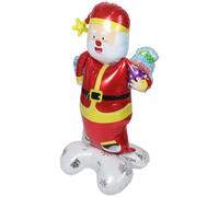 KOMBIUDA Large Self-standing Santa Claus Foil Balloon for Christmas Party Decoration Lightweight Aluminum Merry Christmas Balloon Easy Inflate Festive Holiday Celebration Centerpiece