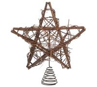 KOMBIUDA Lifelike Rattan Christmas Topper Star Vintage Decorations Star for Xmas Random Style