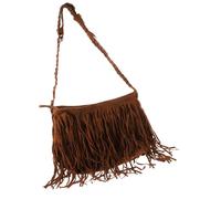 KOMBIUDA Light Tan Tassel Shoulder Bag Women Crossbody Bag Faux Leather Fringe Tote Spacious Casual Purse for Work and Daily Use