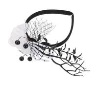 KOMBIUDA Lightweight Halloween Skull Headband with Floral Skeleton Hands Stylish Ghost Hair Accessory for Women Comfortable Party Decoration for Costume Events and Themed Celebrations