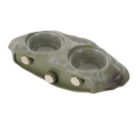 KOMBIUDA Magnetic Reptile Feeder Ledge with Dual Hanging Bowls for Geckos Turtles Snakes Small Pets Elevated Hygienic Design for Food and Water Separation Light Green with Bowls for