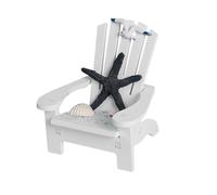KOMBIUDA Mediterranean Miniature Beach Chair Model White Small Wooden Nautical Deck Chair Prop for Dollhouse Home Desk Ocean Beach Décor