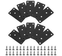 KOMBIUDA Mending Plates Versatile Structural Support Brackets Stainless Steel Flat with Holes 10pcs Resistant to Deformation , Flat Straight Joining Plates for Metal and Wood Furniture