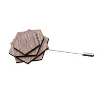 KOMBIUDA Men's Floral Wooden Lapel Pin for Suit Delicate Boutonniere with Flower Design Sturdy Metal Wood Material Decorative Brooch for Weddings and Formal Events