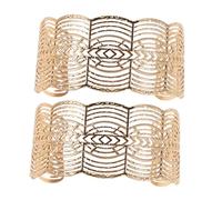 KOMBIUDA Metal Lace Cuff Bangle Bracelet for Women Hollow Geometric Wide Open Wire Wrist Cuff Wrap Soft Comfortable Fit Chic Statement Arm Jewelry Accessory Gold Tone