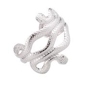 KOMBIUDA Metal Punk Serpentine Armband for Women Exaggerated Silver Snake Design Arm Jewelry Creative Gothic Style Bangle Bracelet Unique Gift for Weddings and Engagements