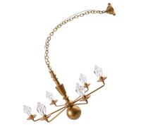 KOMBIUDA Micro Landscape Miniature Hanging Lamp Warm Yellow Light Sand Table Building Materials Dollhouse Ceiling Light Decoration for Living Room Model