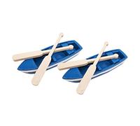 KOMBIUDA Mini Boat Decor Wooden Double Paddles Creative Resin Model for Home Craft Tabletop Decoration for Ocean and Beach Scenes DIY Material 2pcs Set