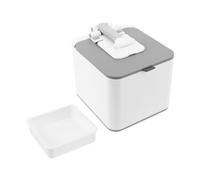 KOMBIUDA Mini Garbage Can with Phone Holder Foldable Plastic Desktop Bin