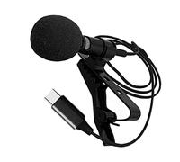 KOMBIUDA Mini Lavalier Microphone Wired Condenser Mic with Active Noise Reduction C Connector for Smartphones for Live Streaming Vlogging and Gaming Black