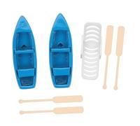 KOMBIUDA Miniature Beach Decor Kit with Boat Oars and White Beach Chair Seaside Dollhouse Accessories for DIY Micro Landscape and Coastal Home Decoration