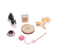 KOMBIUDA Miniature Cat Playset with Yarn Ball Mini Animal Figures for Dollhouse Decor and Indoor Outdoor Role Play Creative Cats for Imaginative Storytelling and Fun Gift-ready Packaging