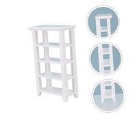 KOMBIUDA Miniature Mini Commodity Shelf Scale White Floor Storage Rack Mini Furniture for Dollhouse Decoration DIY Room Accessories