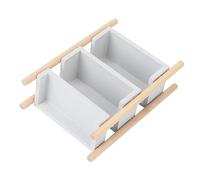 KOMBIUDA Miniature Small House Furniture Mini Storage Rack Grey Mini Shelf for Dollhouse Decor Cognitive Development Accessory