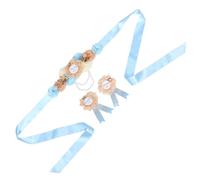 KOMBIUDA Mommy Sash Set Dad Corsage Comfortable Shower Accessories for Gender Reveal and Maternity Celebrations Soft Belt for Expecting Parents