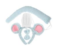 KOMBIUDA Mouse Costume Set 3 Pcs Plush Bow Tie, Tail and Chef Hat Headband for Boys and 6-18, for Christmas Dress Up Role-Playing Parties