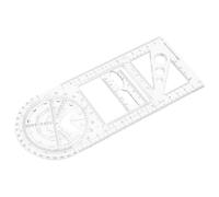 KOMBIUDA Multi-Function Plastic Drawing Template Ruler Set for Students with Lightweight, Easy to Observe Design, for Mathematics Learning in School and Measuring Geometric Patterns