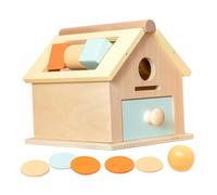 KOMBIUDA Multifunctional Wooden Preschool Learning Ball Throwing and Coin Box for Years Educational Sensory for Concentration Color Cognition and Practical Skills Development