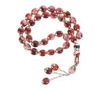 KOMBIUDA Natural Agate Muslim Prayer Beads Chain Beads Islamic Rosary for Pilgrimage and Daily Dhikr Smooth Polished Handheld Tasbih for Worship and Meditation Random Color