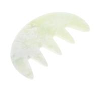 KOMBIUDA Natural Jade Scalp Massage Comb Wide Tooth Hair Scrubber for Deep Tissue Trigger Point Self-Massage Tool for Women Men Portable Lightweight Gua Sha Therapy