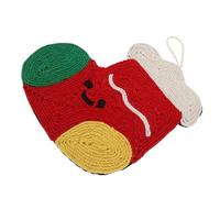 KOMBIUDA Natural Sisal Cat Scratcher Mat with Sock Shape Durable Furniture Protector for Sofas Walls Prevents Claw Damage and Encourages Positive Scratching Behavior