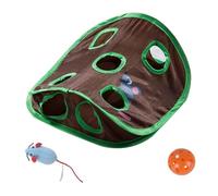 KOMBIUDA Nine-holes Cat Tunnel with Mouse and Bell Ball Interactive Exploration Tunnel for Indoor Cats Creative Pet Supplies for Active Play