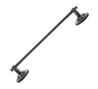 KOMBIUDA No Drilling Self Adhesive Aluminum Alloy Towel Rack Gray Suction Cup Wall Mount for Bathroom Kitchen Versatile Single Rod Rail Holder Storage Organizer