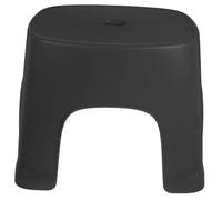 KOMBIUDA Non-Slip PVC Step Stool for Bathroom Footrest Small Black Plastic Footstool Toilet Stepping Stool Stable Easy to Clean Foot Support