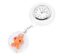 KOMBIUDA Nursing Pocket Watch with Rabbit Design, Orange Silicone and Alloy Material, Accurate and Easy to Wear, for Work in The Hospital, Practical and Adorable Fob Watch