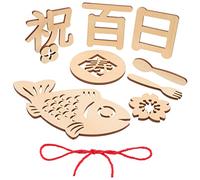 KOMBIUDA One Hundred Day Sign Wooden Commemorative Photo Prop Newborn Shower Decor