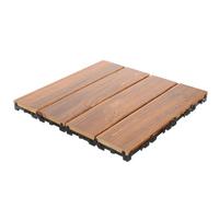 KOMBIUDA Outdoor Interlocking Decking Tiles for Balcony Waterproof Carbonized Wood Floor Patio Self-Assemble Garden Flooring with Wood Wax Oil Treatment