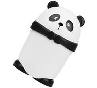 KOMBIUDA Panda Trash Can Cute Small Trash Can with Lid PP Garbage Can for Bedroom Home Modern Style