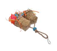 KOMBIUDA Parrot Hanging Chew Palm Leaf Woven Shredding Bird for Cage Safe Multi-functional Foraging with Bright Colors Relaxing Hanging Accessory for All Parrots and Birds Random Color