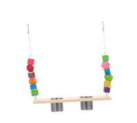 KOMBIUDA Parrot Swing Stand with Hanging Chain Multipurpose Bird and Feeder for Parakeets Macaws Cockatiels Indoor Cage Exercise and Entertainment