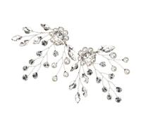 KOMBIUDA Pearl Rhinestone Shoe Clips for Bride Silver Metal Detachable Decorative Shoe Buckles 1 Pair for Pumps and Heels