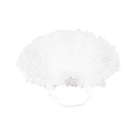 KOMBIUDA Pet Cat Bridal Veil with Crown Pattern, White Cosplay Kitten Wedding Accessories, Size L, Suitable for Birthday and Wedding Party