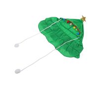 KOMBIUDA Pet Christmas Costume Dog and Cat Holiday Cloak with Star Pompoms Soft Cozy Fabric for Small to Breeds Festive Elf Outfit for Indoor Outdoor Winter Wear