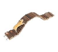 KOMBIUDA Pet Ladder Natural Wood Hamster Climbing Bridge Flexible Bendable Ramp for Parrots Birds Rodents Chewing Swing Safe Gnawing Activity Aid