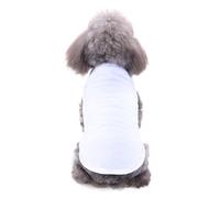 KOMBIUDA Pet Puppy Summer Clothes Short Sleeve Shirt Soft Polyester Dog T-shirt Vest Comfortable for Walking Sleeping and Outdoor Activities White