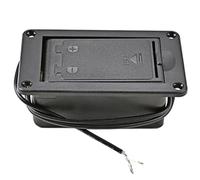 KOMBIUDA Plastic Battery Box Replacement for Guitar Bass Pickup Black Two-core Wire for Active Pickup Battery Compartment