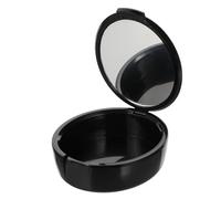 KOMBIUDA Plastic Denture Storage Box Black Small False Teeth Case Lid Portable Dental Retainer Container for Home and Travel