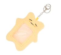 KOMBIUDA Plush Card Holder Cartoon Animal Design Keychain Photo Card Holder for Student Use Backpack Daily Carry