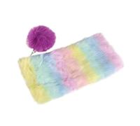 KOMBIUDA Plush Coin Purse in Rainbow Colors Featuring Zipper Closure and Large Capacity for Storing Pens and Stationery for Students to Carry in Their Bags As Cute and Aesthetic Pencil Case